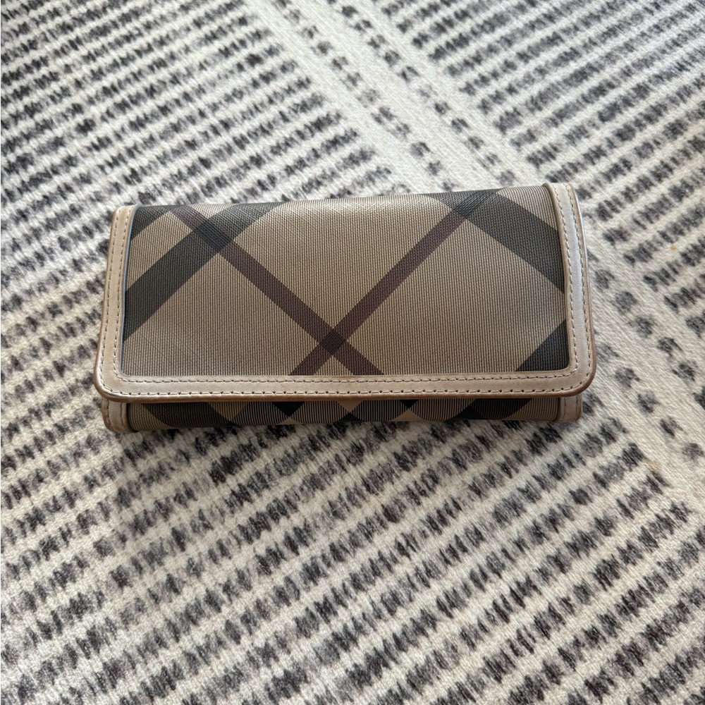 Plaid Wallet with Tan and Black Design